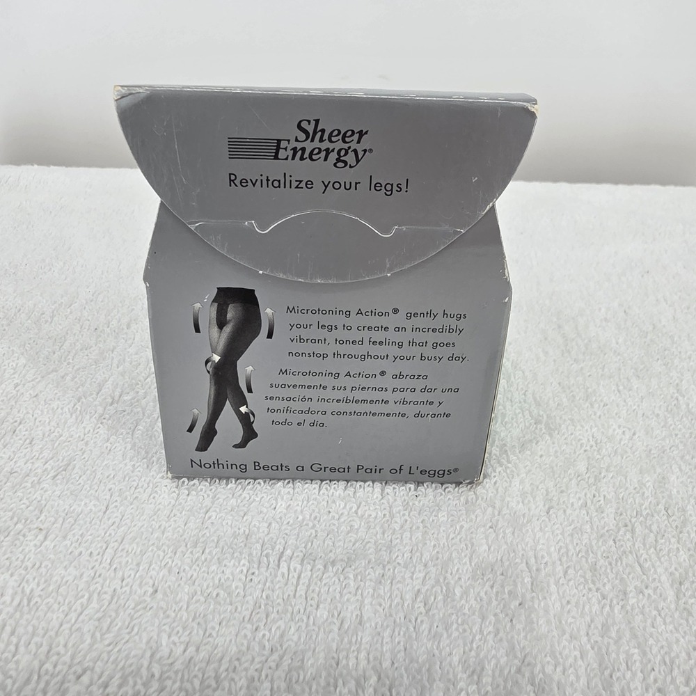 Leggs Sheer Energy Revitalizing Pantyhose Off Black Size B Sheer Toe 609 24 - Picture 2 of 3